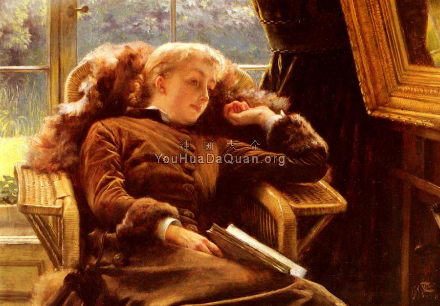 Kathleen Newton In An Armchair - 詹姆斯·蒂索